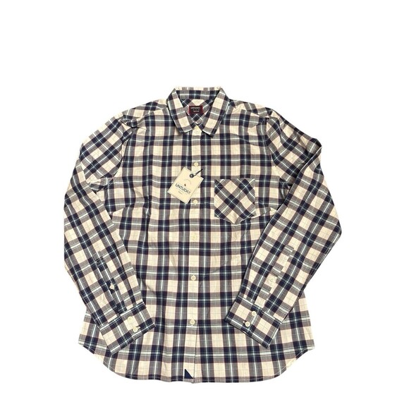 Untuckit Women's Sorbo Blue White Plaid Cotton Button Down Long Sleeve Sz 8 NWT - Picture 1 of 7